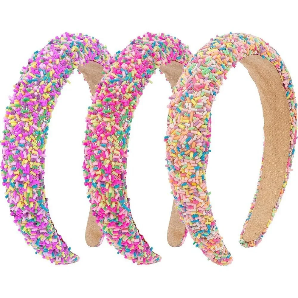 Colorful Glitter Padded Headbands for Women Casual and Party wear